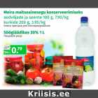 Allahindlus - maira maitseainesegu konserveerimiseks aedviljade ja seente 100 g,
kurkide 200 g; Söögiäädikas 30%, 1 L