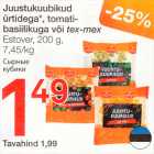 Allahindlus - Juustukuubikud ürtidega*, tomatibasiilikuga või tex-mex Estover, 200 g