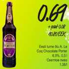 Allahindlus - Eesti tume õlu A.Le Coq Chocolate Porter