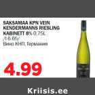 SAKSAMAA KPN VEIN KENDERMANNS RIESLING KABINETT 8% 0,75L 