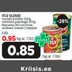 Allahindlus - ITLV OLIIVID mustad kivideta 280g,rohelised paprikaga 300g 