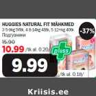 Allahindlus - HUGGIES NATURAL FIT MÄHKMED 3 5-9kg 56tk, 4 8-14kg 48tk, 5 12+kg 40tk