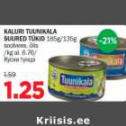 Allahindlus - KALURI TUUNIKALA SUURED TÜKID 185g/135g soolvees, õlis