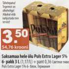 Allahindlus - Saksamaa hele õlu Puls Extra Lager