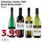 Allahindlus - Saksamaa, Itaalia, Tšiili
Baron Rosen veinid
75 cl