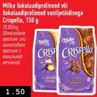 Allahindlus - Milka šokolaadipralineed või šokolaadipralineed vaniljetäidisega Crispello, 150 g