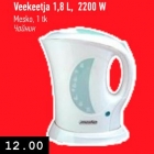 Veekeetja 1,8 L, 2200 W