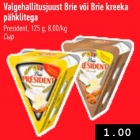 Valgehallitusjuust Brie või Brie kreeka pähklitega