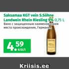 Saksamaa KGT vein S.Söhne
Landwein Rhein Riesling