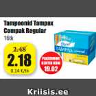 Allahindlus - Tampoonid Tampax
Compak Regular
16tk