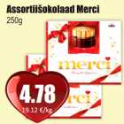 Allahindlus - Assortiišokolaad Mersi 250 g