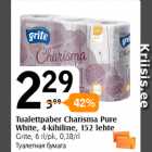 Allahindlus - Tualettpaber Charisma Pure
White, 4-kihiline, 152 lehte