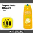 Allahindlus - Šampoon Fructis Oil Repair 3, 250 ml