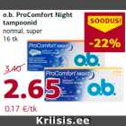 Allahindlus - o.b. ProComfort Night
tampoonid