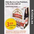 Hele õlu A.Le Coq Premium, 4,7%, 6 tk x 500 ml