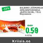 Allahindlus - BALBIINO JÄÄMURDJA
APELSINITÄIDISEGA
JÄÄTIS 130 ML / 70 G