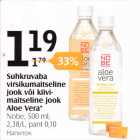 Allahindlus - Suhkruvaba virsikumaitseline jook või kiivi- maitseline jook Aloe Vera*