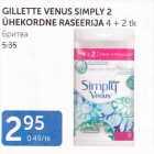 GILLETTE VENUS SIMPLY 2 ÜHEKORDNE RASEERIJA 