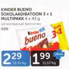 KINDER BUENO ŠOKOLAADIBATOON 3+1 MULTIPAKK