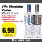 Allahindlus - Viin Ukrainka
Vodka
40%, 0,5L / 2 sorti