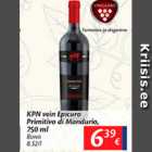 Allahindlus - KPN vein Epicuro Primitivo di Mandurio, 750 ml