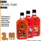 Allahindlus - Liköör
18% 0,5L / 3 sorti