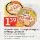 Allahindlus - Valgehallitusjuust või valgehallitusjuust pähklitega Camembert