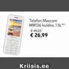 Allahindlus - Telefon Maxcom MM136 kuldne, 1 tk**