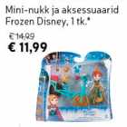 Allahindlus - Mini - nukk ja aksessuaarid Frozen Disney, 1 tk*