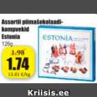 Assortii piimašokolaadikompvekid Estonia 126 g