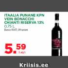 Allahindlus - ITAALIA PUNANE KPN
VEIN BONACCHI
CHIANTI RISERVA 