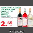 Allahindlus - HISPAANIA LAUAVEIN
LUCIENTE SEMI
SWEET 0,75 L