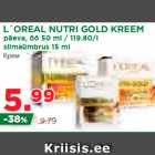 Allahindlus - L´OREAL NUTRI GOLD KREEM