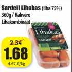 Allahindlus - Sardell Lihakas (liha 75%)
360g / Rakvere
Lihakombinaat