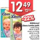 Mähkmed - Мähkmеd Libero Jumbo pakk .midi 5-8 kg,68 tk, .maxi+ l0-16 kg,56 tk, .хl 12-22 kg,52 tk
