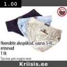 Allahindlus - Noorukite aluspüksid, suurus S-XL, erinevad 1 tk