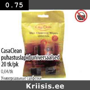 Allahindlus - Casa Clean puhastuslapid universaalsed 20 tk/pk