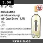 Allahindlus - Itaalia kaitstud
päritolunimetusega
vеin Cesari Soave 11,5%,1,5L