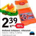 Hollandi leibjuust, viilutatud