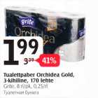 Tualettpaber Orchidea gold, 3-kihiline, 170 lehte