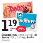 Šokolaad Twix (200 g) või Bounty (228), 4 - pakk