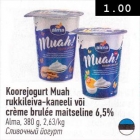 Koorejogurt Muah rukkileiva-kaneeli või crema brulee maitseline 6,5%