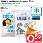 Jäätis vahvlitopsis Premia, 70 g

