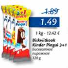 Allahindlus - Biskviitkook Kinder Pingui 3 + 1, 120 g