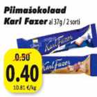 Allahindlus - Piimašokolaad Karl Fazer al 37g/2sorti