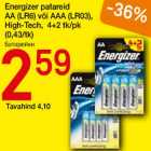 Allahindlus - Energizer patareid AA(LR6) või AAA(LR03), High-Tech, 4-2tk/pk