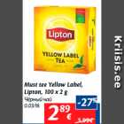 Allahindlus - Must tee Yellow Label,
Lipton, 100 x 2 g
