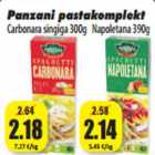 Allahindlus - Panzani pastakomplekt
Carbonara singiga 300g Napoletana 390g