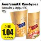 Allahindlus - Juustusnäkk Rambynas
(naturaalne ja singiga, 45%)
100g