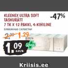 Allahindlus - KLEENEX ULTRA SOFT
TASKURÄTT
7 TK X 12 PAKKI, 4-KIHILINE